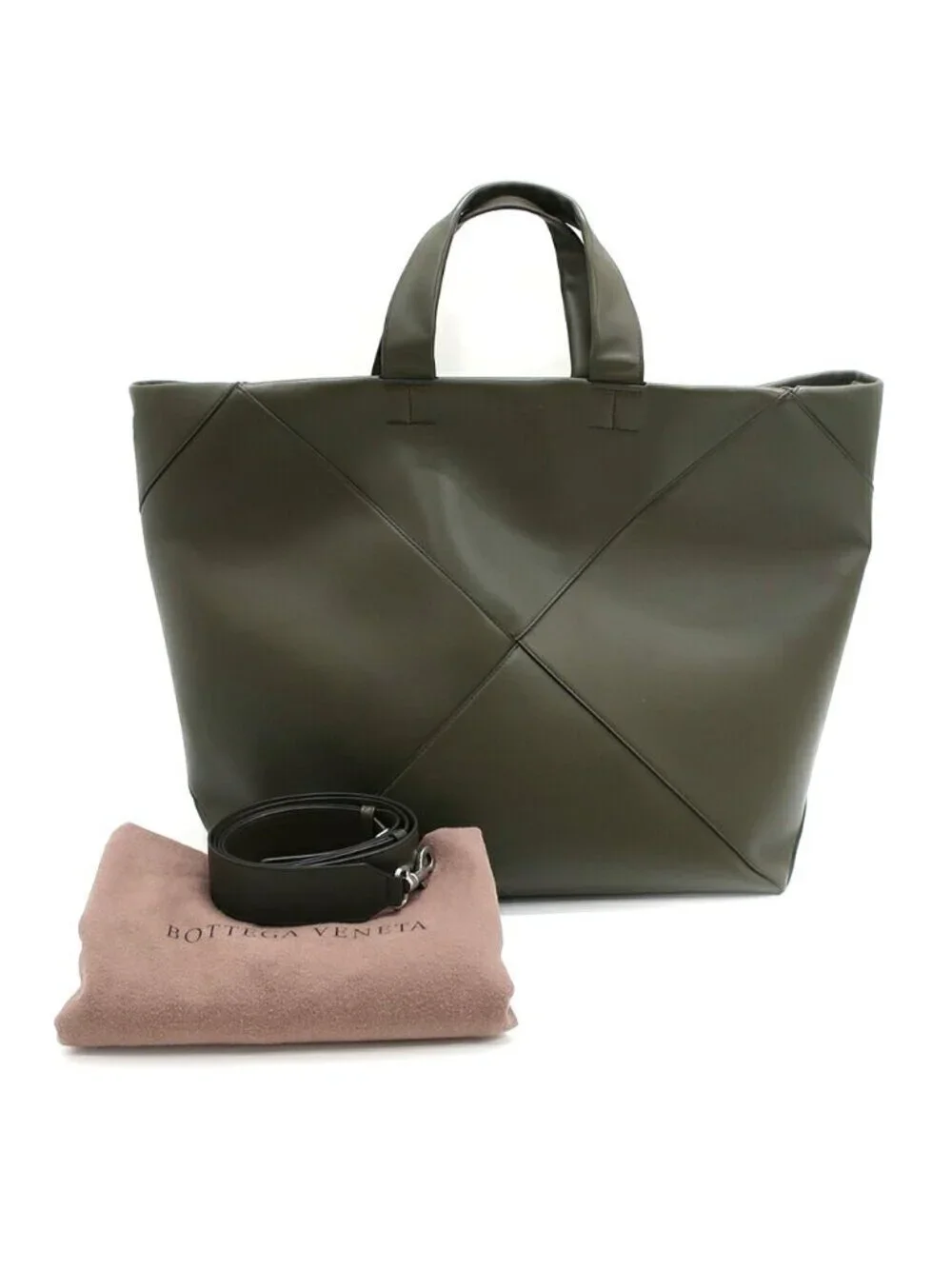 Bottega Veneta Maxi Intrecciato Tote Bag Khaki Dark Green 2-Way